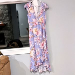 Band of Gypsies Lavender Floral Maxi Dress